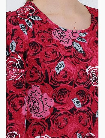 Robe midi à motifs roses et sauge bdart