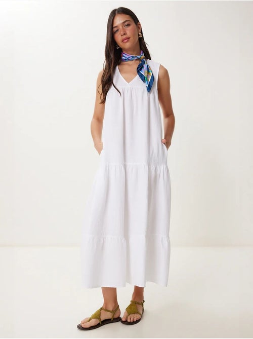 Robe midi à volants et col en v istanbul - Kiabi
