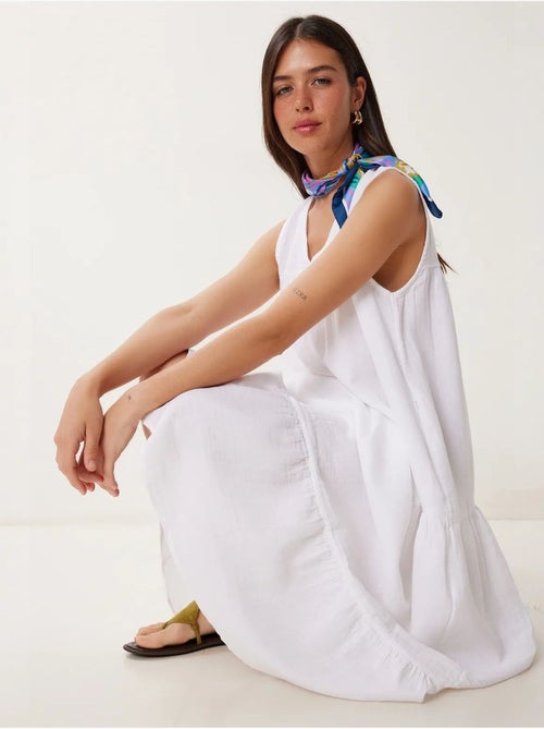 Robe midi à volants et col en v istanbul - Kiabi