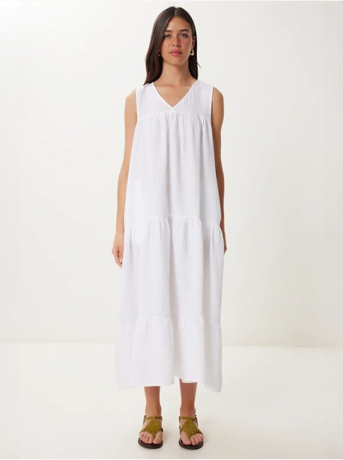 Robe midi à volants et col en v istanbul - Kiabi