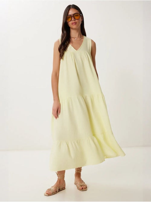 Robe midi à volants et col en v istanbul - Kiabi Robe midi à volants et col en v istanbul - Kiabi