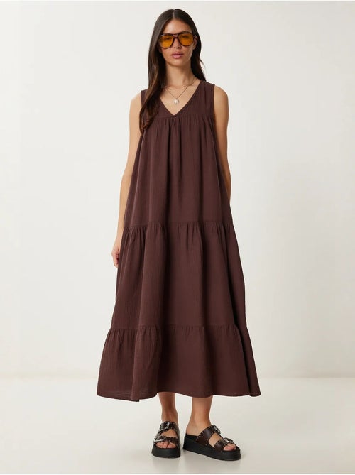 Robe midi à volants et col en v istanbul - Kiabi Robe midi à volants et col en v istanbul - Kiabi