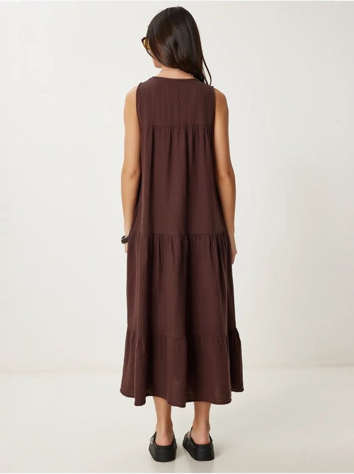 Robe midi à volants et col en v istanbul - Kiabi Robe midi à volants et col en v istanbul - Kiabi