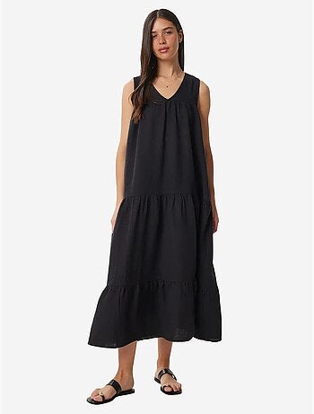 Robe midi à volants et col en v istanbul