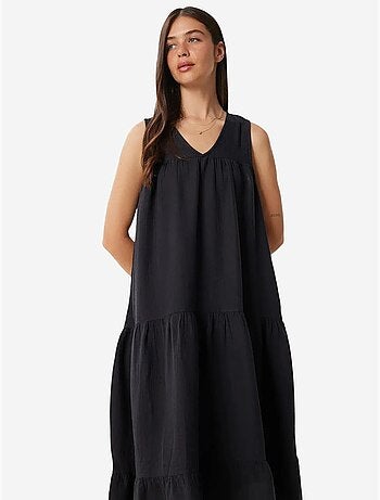 Robe midi à volants et col en v istanbul