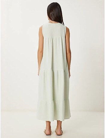Robe midi à volants et col en v istanbul