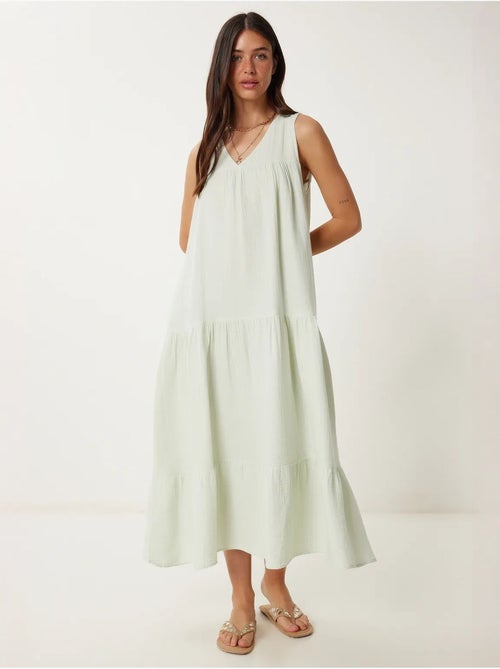 Robe midi à volants et col en v istanbul - Kiabi Robe midi à volants et col en v istanbul - Kiabi