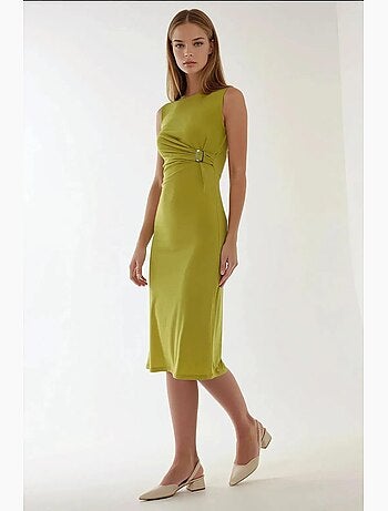 Robe midi ajustée à col ras du cou hiccup