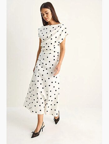 Robe midi ajustée à pois lucci