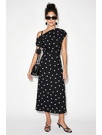 Robe midi ajustée à pois lucci