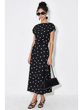 Robe midi ajustée à pois lucci