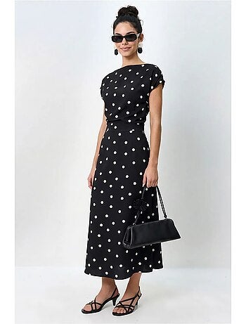 Robe midi ajustée à pois lucci