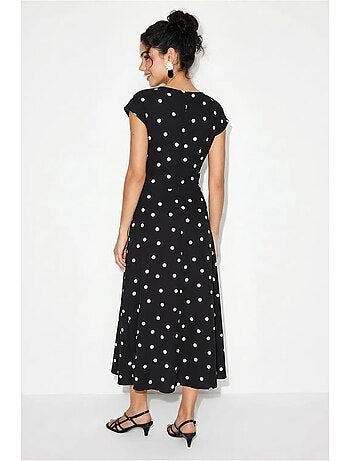 Robe midi ajustée à pois lucci