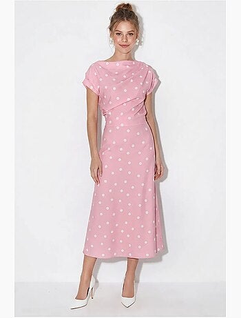 Robe midi ajustée à pois lucci