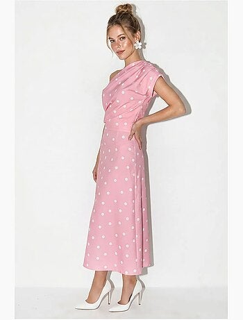Robe midi ajustée à pois lucci