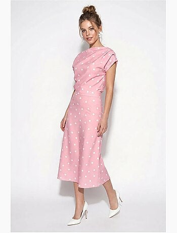 Robe midi ajustée à pois lucci