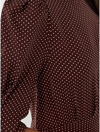 Robe midi ajustée à pois