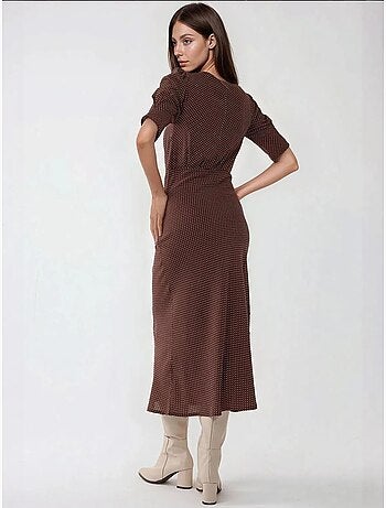 Robe midi ajustée à pois