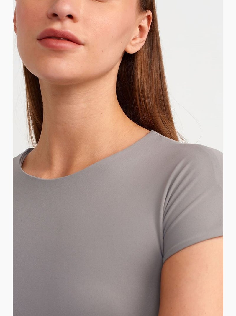 Robe midi ajustée dilvin Gris - Kiabi
