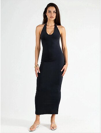 Robe midi asymétrique à col en v busem