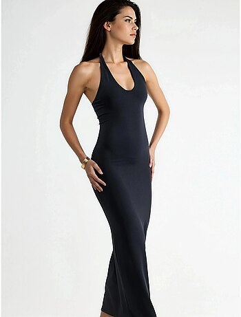 Robe midi asymétrique à col en v busem