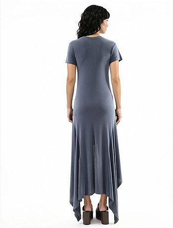 Robe midi asymétrique à col rond busem