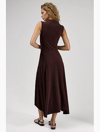 Robe midi asymétrique en maille à col rond hiccup