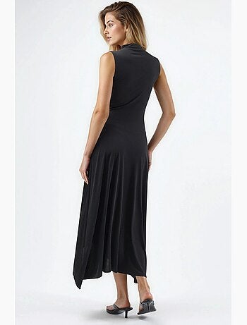 Robe midi asymétrique en maille à col rond hiccup