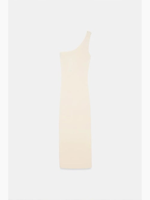 Robe midi asymétrique en maille côtelée, une épaule dilvin - Kiabi Robe midi asymétrique en maille côtelée, une épaule dilvin - Kiabi