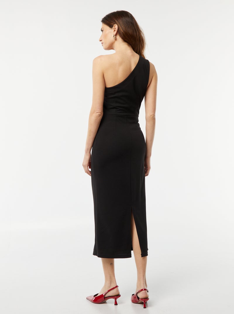 Robe midi asymétrique noir - Kiabi