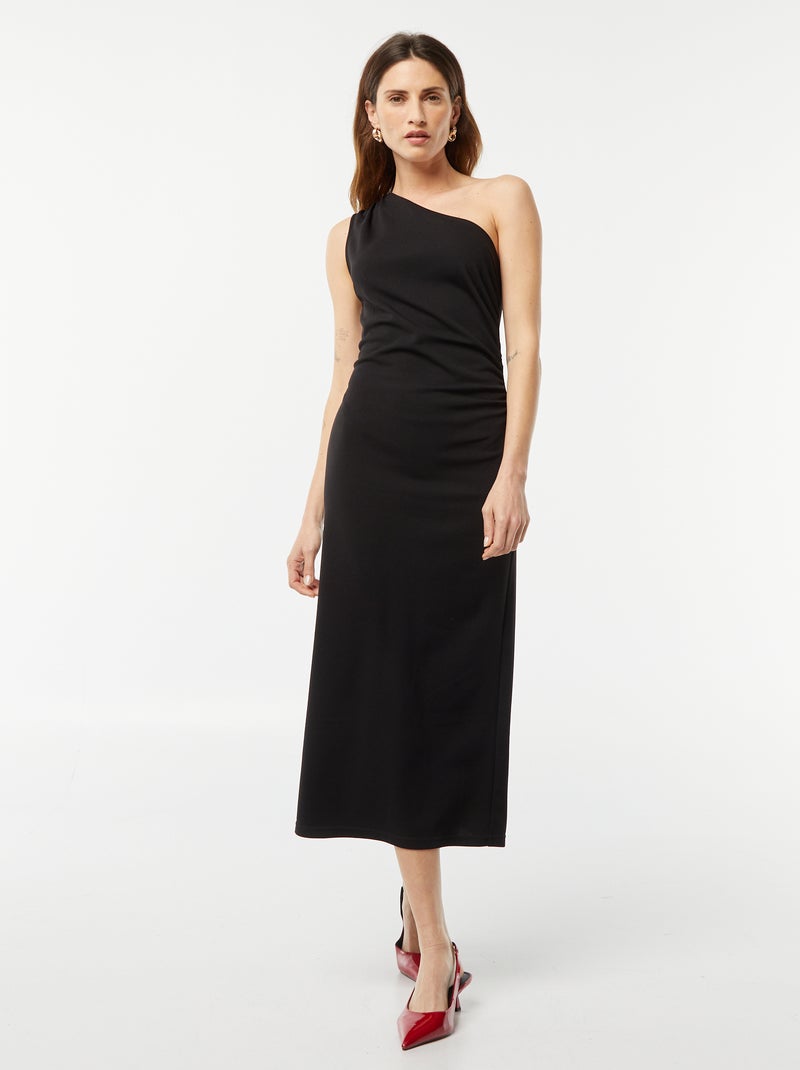 Robe midi asymétrique noir - Kiabi