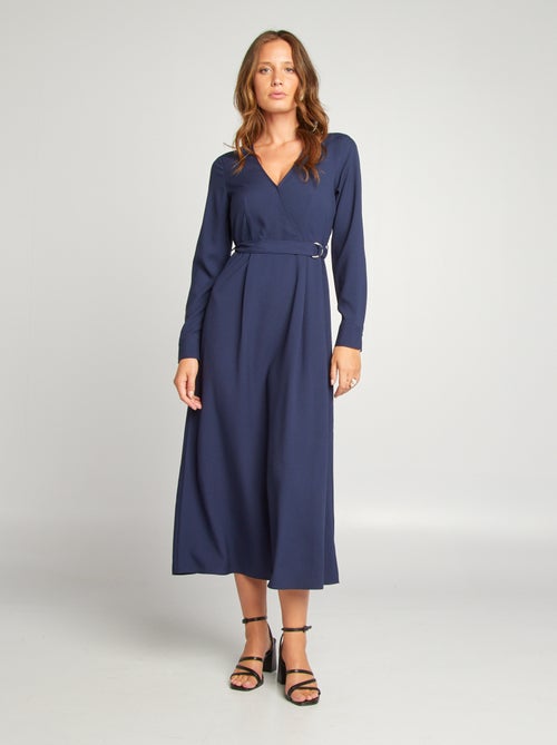 Robe midi avec col croisé - Kiabi