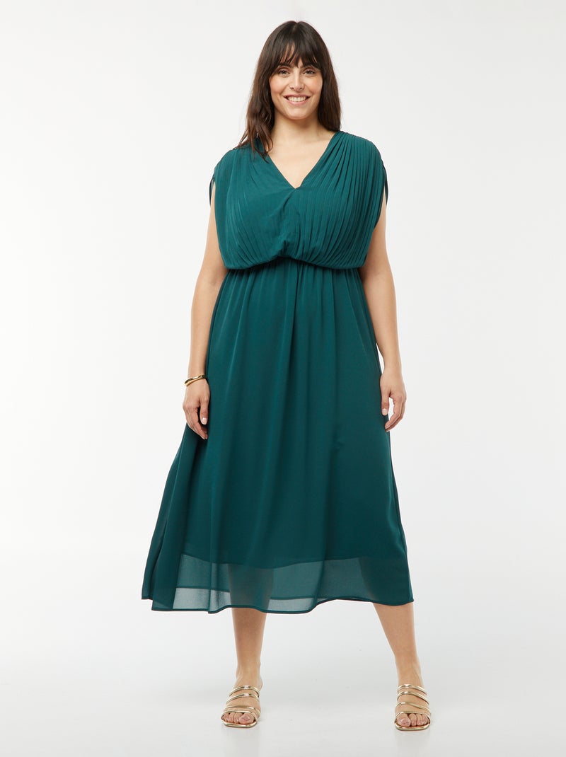 Jupe Midi Vintage Bleu Rayée – Taille 8 – Coton Plissé – Style Paysan – Bon état