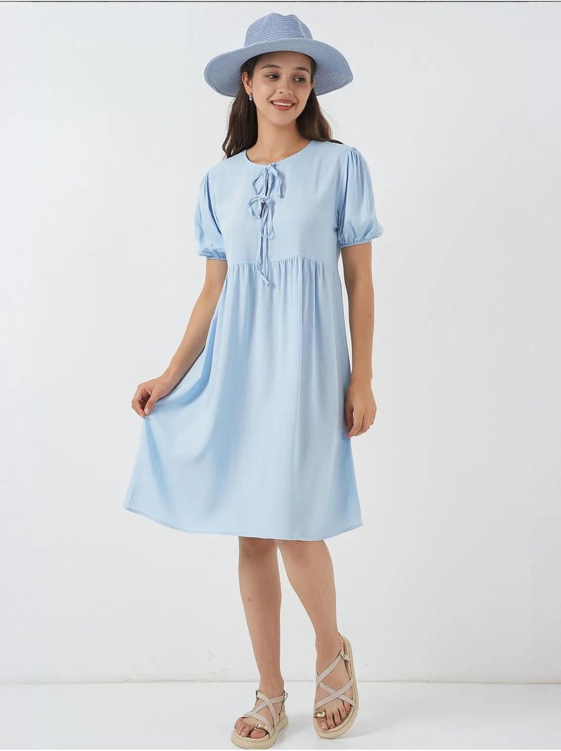 Robe midi avec fermeture à nœud papillon bdart Bleu clair - Kiabi