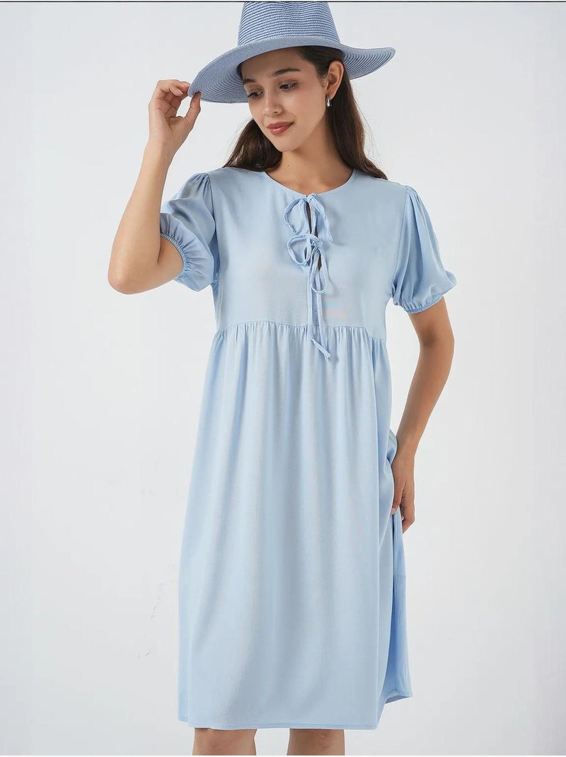 Robe midi avec fermeture à nœud papillon bdart Bleu clair - Kiabi