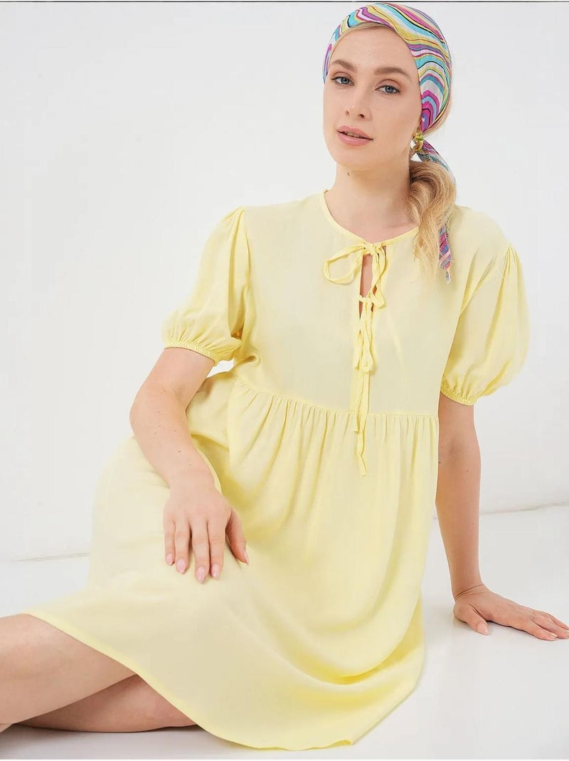 Robe midi avec fermeture à nœud papillon bdart Jaune - Kiabi