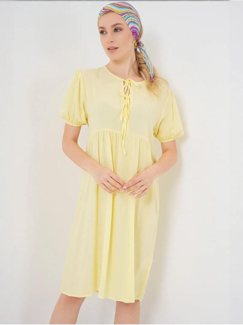 Robe midi avec fermeture à nœud papillon bdart Jaune - Kiabi