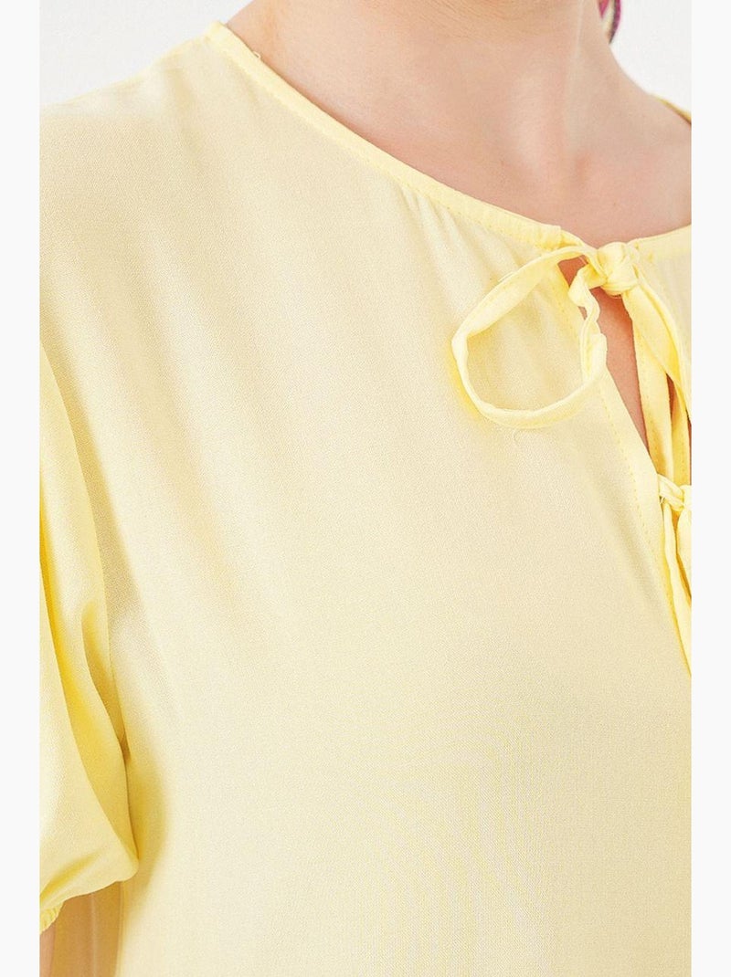 Robe midi avec fermeture à nœud papillon bdart Jaune - Kiabi
