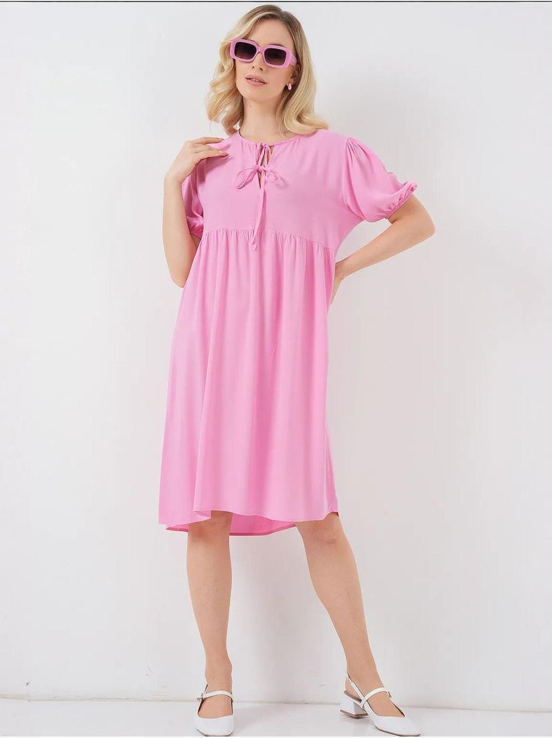 Robe midi avec fermeture à nœud papillon bdart Rose clair - Kiabi