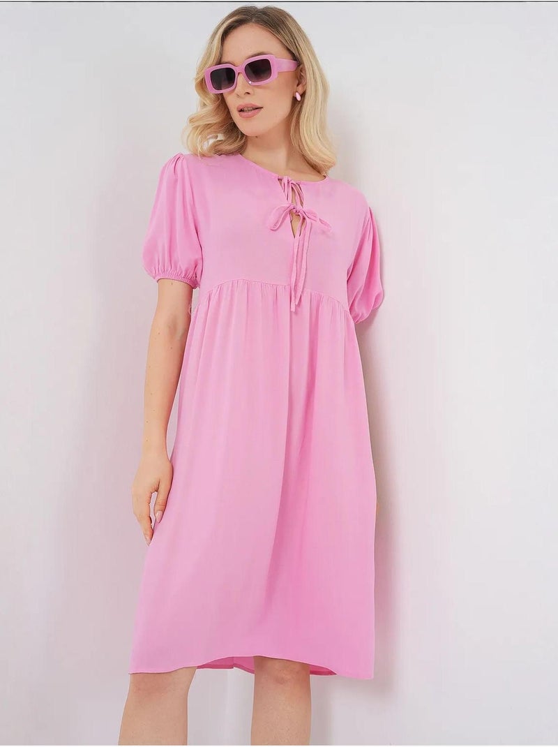 Robe midi avec fermeture à nœud papillon bdart Rose clair - Kiabi