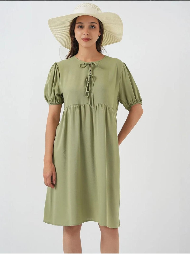 Robe midi avec fermeture à nœud papillon bdart Vert clair - Kiabi