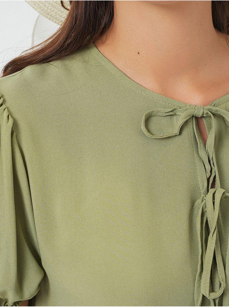 Robe midi avec fermeture à nœud papillon bdart Vert clair - Kiabi