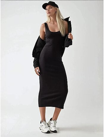 Robe midi basique douce au toucher