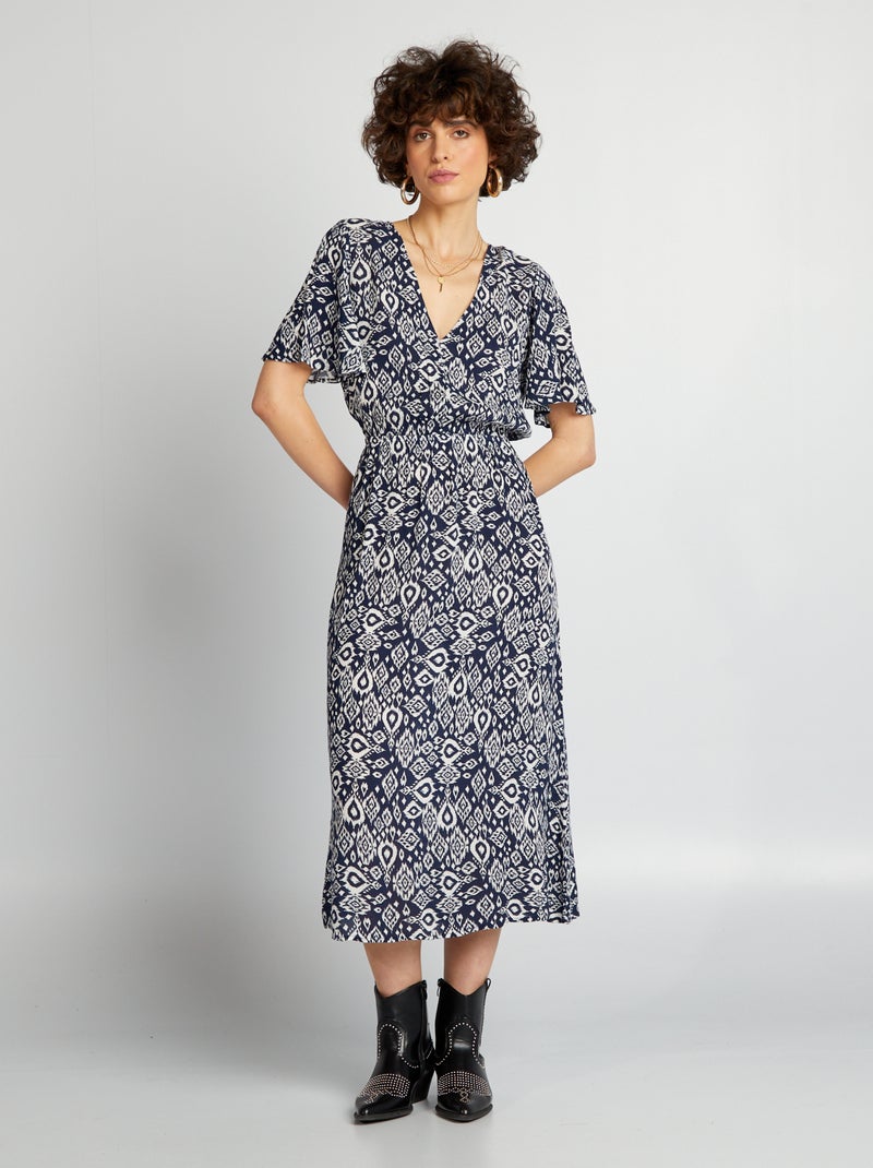 Robe midi Bleu marine - Kiabi