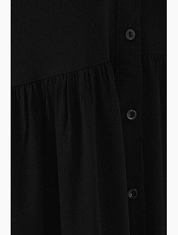 Robe midi boutonnée sans manches avec col chemise bdart