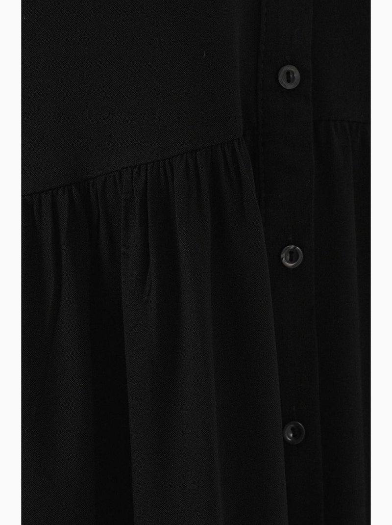 Robe midi boutonnée sans manches avec col chemise bdart Noir - Kiabi