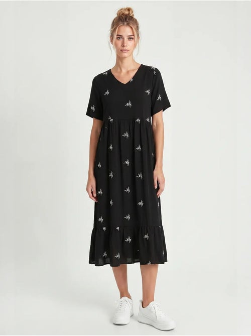 Robe midi brodée à col v istanbul - Kiabi Robe midi brodée à col v istanbul - Kiabi
