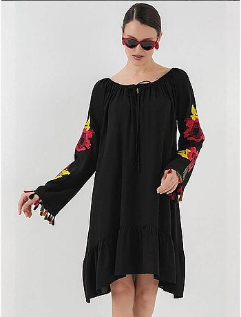 Robe midi brodée bdart