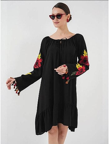 Robe midi brodée bdart