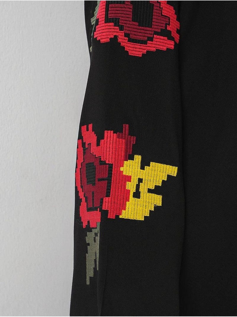 Robe midi brodée bdart Noir - Kiabi